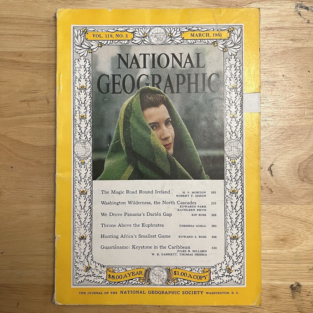National Geographic March 1961 Magazine Ireland Darien Gap Cascades Guantanamo